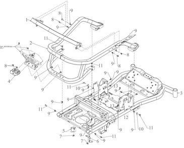 Frame Diagram and Parts List for ZT1-54KH (17CM010)(2022) Cub Cadet Lawn Tractor